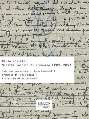cover image of Scritti inediti di economia (1924-1927)